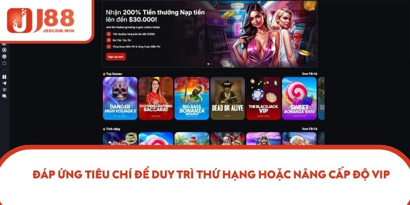 Đáp ứng tiêu chí để duy trì thứ hạng hoặc nâng cấp độ VIP
